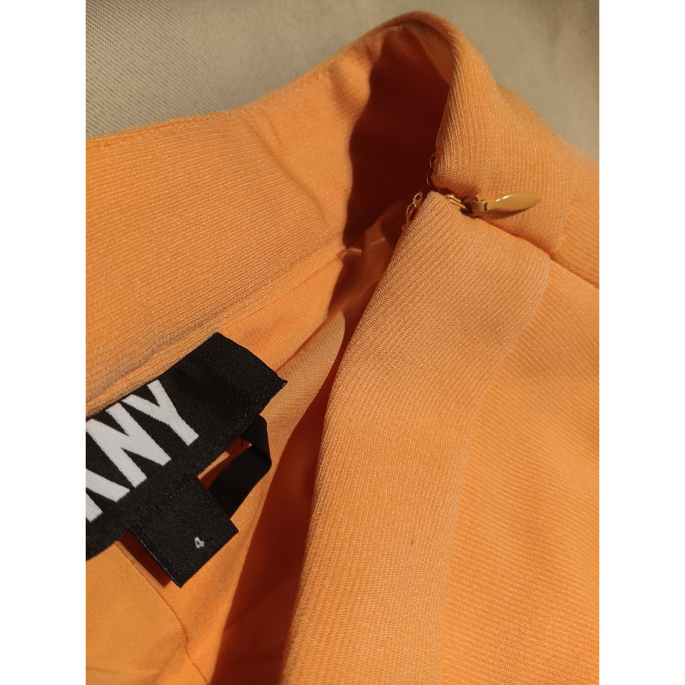 DKNY Wide Leg Pants Size 4 High Waist Orange Pleated Front Office Workwear NWOT - Picture 3 of 4